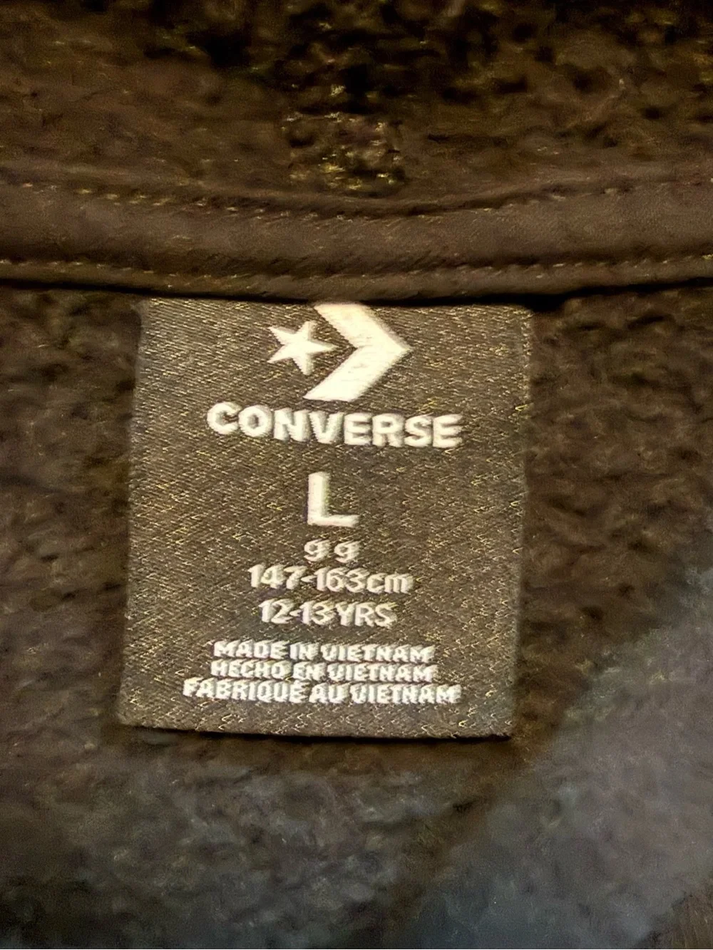 Kids Converse Black Hoodie with Small Chest Patch Youth Large